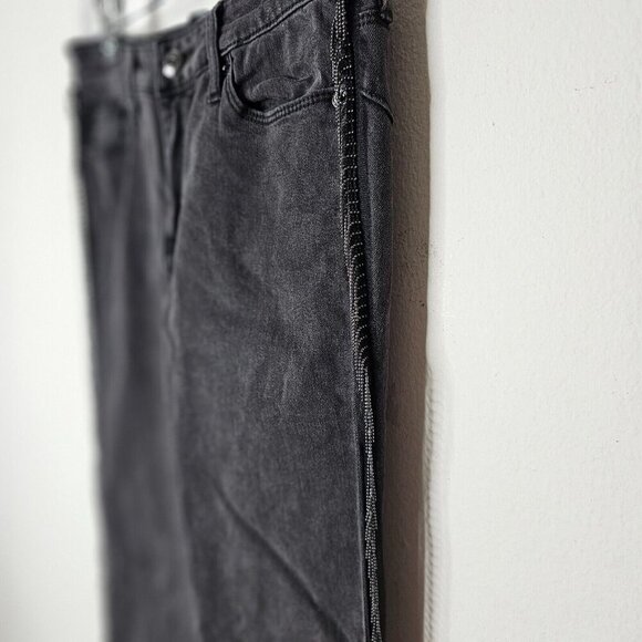 NWOT Armani Exchange J69 Super Skinny Lift Up Dark Gray Beaded Fringe Jeans 26 - Picture 5 of 12